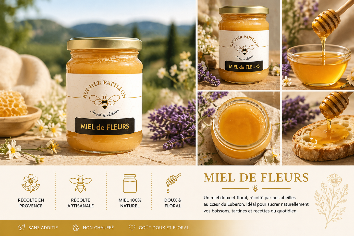 MIEL DE FLEURS RUCHER PAPILLON