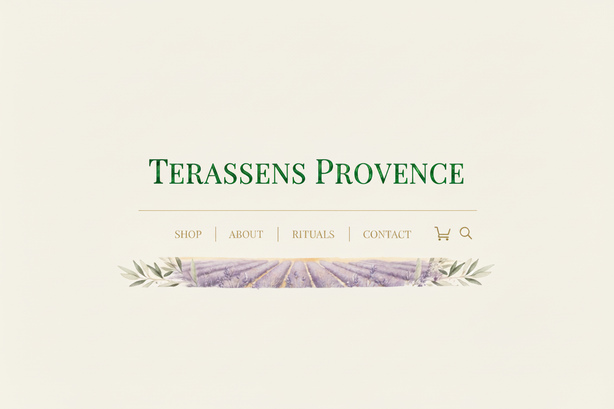 En-tête Terassens Provence - Lavande & Or sans soulignage