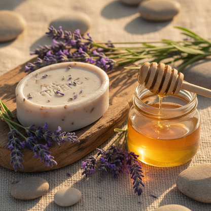 Savon au Miel de Lavande artisanal Terassens Provence, lavande et miel de Provence