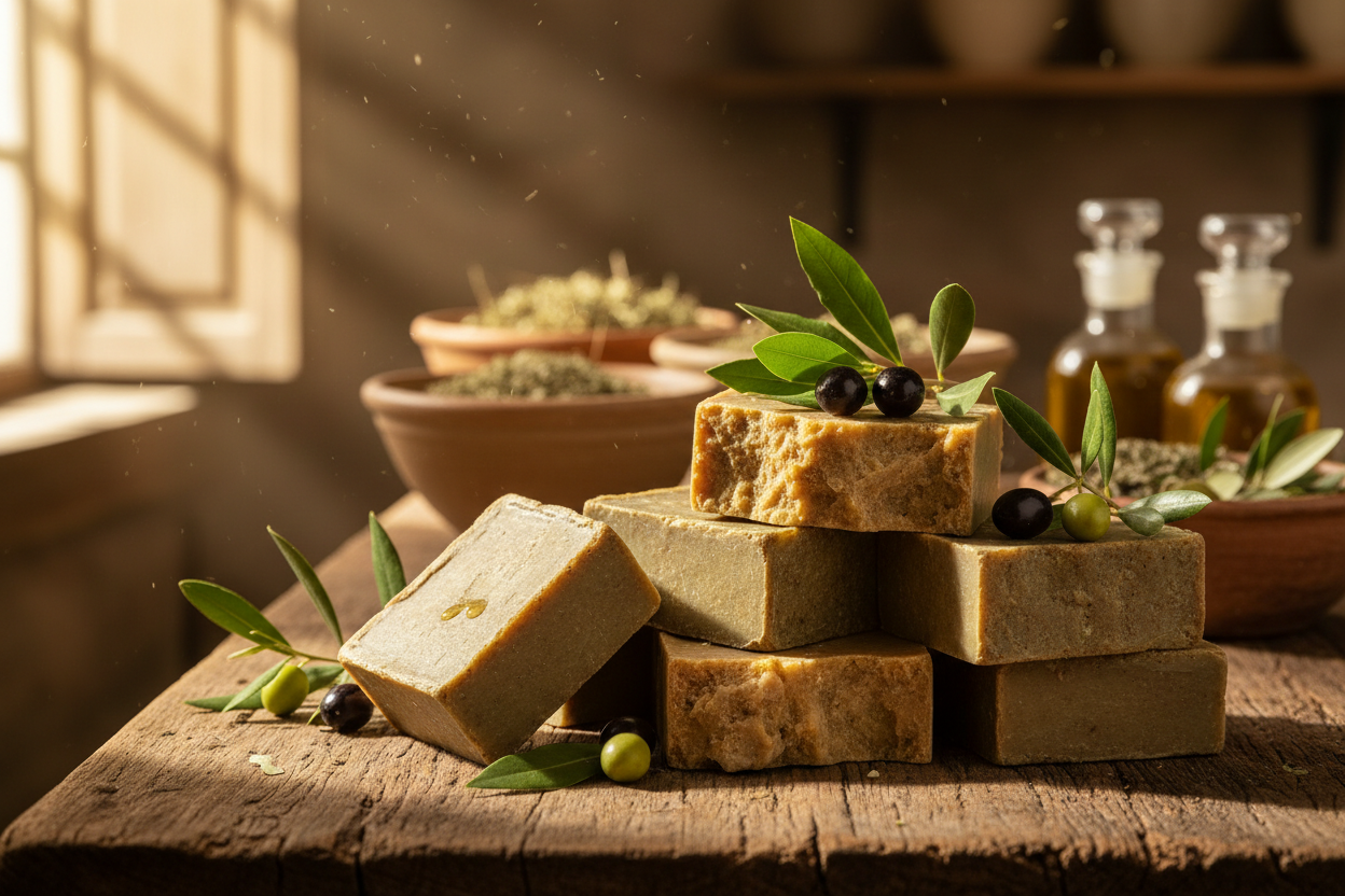 Savon d'Alep avec laurier et olive